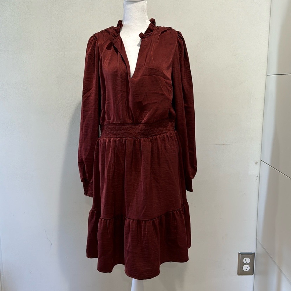 Dark rust silky dress